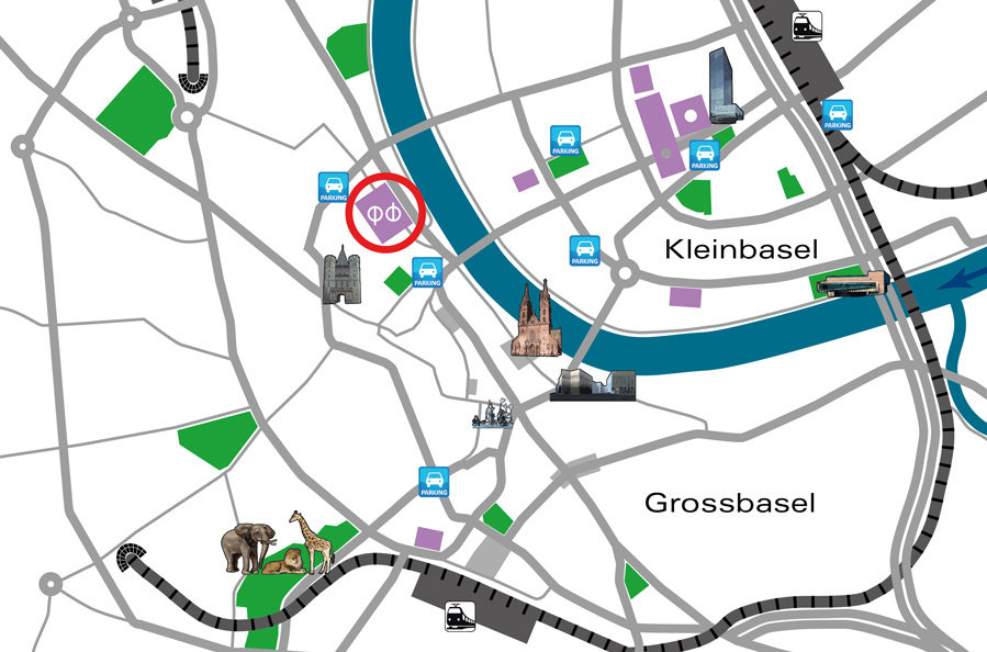 karte von Basel mit der photo basel und den verschiedenen Nebenmessen waehrend der art-woche